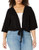 Star Vixen Womens PlusSize 34 Sleeve Tiefront Shrug Black Solid 3X