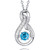 Caperci Sterling Silver Infinity Necklace with Blue Sapphire Pendant  Women Jewelry Gift for Her