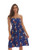 Riviera Sun Rayon Crepe Short Smocking Dresses for Women 219946015BLU2X