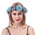 Barode Rose Flower Crown Wedding Bridal Flower Wreath Headband Blue Hair Garland Bride Wedding Headpiece for Women and Girls