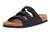 CUSHIONAIRE Womens Lela Cork Footbed Sandal with Comfort Black 8