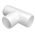 FORMUFIT F001TEEWH4 Tee PVC Fitting Furniture Grade 1 Size White Pack of 4