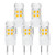 [5-Pack] LED G8 Light Bulb, G8 GY8.6 Bi-pin Base LED, Not Dimmable T4 G8 Base Bi-pin Xenon JCD Type LED 120V 50W Halogen Replacement Bulb for Under Counter Kitchen Lighting (G8 3W Warm White)