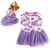 Petea Dog Dress Flower Tutu Gauze Skirt Cute Puppy Party Costumes Princess Dress Birthday Pet Apparel Clothes for Dogs and Cats S Purple