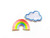 TH Set of 2 Tiny Mini Cute Cloud and Rainbow Pastel Sew Iron on Embroidered Applique Badge Sign Patch Clothing etc