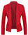 Michel Women Long Sleeve Blazer Open Front Cardigan Jacket Work Office Blazer RED Small