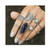 deladola Boho Crystal Rings Set Silver Turquoise Knuckle Joint Finger Rings Sets Bohemian Hollow Stackable Midi Ring Jewelry for Women and Girls8 Pcs
