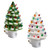 Fox Valley Traders Green and White Ceramic Tree Night Lights Set of 2