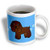 3dRose Cute Chocolate Cocker Spaniel Blue with Pawprints Ceramic Mug 11Ounce
