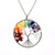 Aluinn Tree Pendant Necklace Delicate Circle Colorful Crystal Necklace Chain Silver Necklace Jewelry for Women and Teen Girls