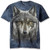 The Mountain Warrior Wolf Adult TShirt Grey and Blue 2XL