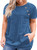 Womens Plus Size Tops Tunic Short Sleeve Buttons TShirt Blouse Tops Turquoise 24W