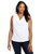 Calvin Klein Womens PlusSize Solid Cowl Neck White 2X