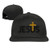 Jesus Christian Cross Flat Bill Baseball Caps Mens Snapback Hats Adjustable Black