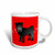 3dRose mug476002 Cute Chinese Shar Pei Black Coat Red Paw Prints Ceramic Mug 15Ounce