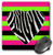 3dRose LLC 8 x 8 x 025 Inches Punk Rockabilly Zebra Heart Pink Green and Black Print Mouse Pad mp203831