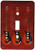 3dRose lsp2051971 Print of 3 Guitars On Red Zebra Pattern Single Toggle Switch Multicolor