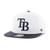 MLB Tampa Bay Rays Sure Shot Two Tone Captain Adjustable Snapback Hat One Size White
