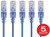 Monoprice 133225 Cat6A Ethernet Network Patch Cable  50 Feet  Blue  5Pack 10G  SlimRun Series