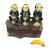 3 Monkeys - See Speak Hear No Evil - Porcelain Trinket Box with Tiny Banana, 2.75 Inches Tall