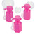 Neon pink hexagon bubble bottles 0.3oz (4 dozen) - bulk
