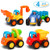 Kemuse Toddler Baby Toy Push And Go Friction Powered Car Toys Set for Children Boys Girls Kids Gift- Tractor, Bulldozer, Mixer Truck And Dumper?Set of 4?