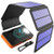 Nrittoya Solar Charger 25000mAh 5 Solar Panel QI Wireless Outdoor Portable Power Bank  Waterproof External Battery Pack with Dual 21A Output USB for Cell Phones Tablet GoPro Camera 5 Solar Panels