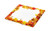 Lunarable Thanksgiving Cutting Board, Dry Autumn Leaves and Ripe Pumpkins Seasonal Frame on White Backdrop, Decorative Tempered Glass Cutting and Serving Board, Small Size, Orange Yellow White
