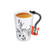 DeFancy 11 oz Musical Note Ceramic Coffee Mug Tea Travel Mug Novelty Guitar Coffee Milk Cup for Gift (Red)