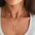 Casdre Boho Layered Crystal Necklace Chain Gold Beaded Pendant Necklace Moon Star Necklace Jewelry Adjustable Chain for Women and Girls