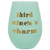 Slant Third Wine's A Charm Stemless Wine Glass in Soft Blue and Gold 20oz.