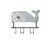 Creative Co-Op Metal Whale Wall Décor with 5 Hooks