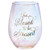 Too Blessed To Be Stressed Lavender 20 ounce Glass Stemless Wine Glass