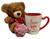 Celebrate Valentines Gift Set ~ I Love You A Latte Mug  Plush Brown Bear with Tootsie Bunch Pops