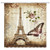 MNSC Vintage Paris Shower Curtain Eiffel Tower Retro Flower Butterfly Rose Floral Stamp Romance City Creativity France European Scenery Modern Decor Bathroom Curtain Fabric 71X71IN with HooksBrown