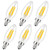 Albrillo E12 LED Candelabra Bulb 4W, 40 Watt Ceiling Fan Light Bulbs Equivalent, 2700K Warm White, Torpedo Shape, 6 Pack
