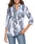 CEASIKERY Womens 34 Sleeve Floral V Neck Tops Casual Tunic Blouse Loose Shirt 011 Green