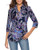 CEASIKERY Womens 34 Sleeve Floral V Neck Tops Casual Tunic Blouse Loose Shirt 010 Purple