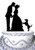 Meijiafei Bride and Groom Kissing with Dog Silhouette Wedding Cake Topper