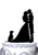 Meijiafei Kissing Bride and Groom with Dog Silhouette Wedding Cake Topper