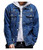 LifeHe Mens Distressed Ripped Denim Jacket Button Down Trucker Jean Coat Deep Blue M