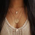 Taktik Boho Shell Pendant Layered Necklaces Gold Sequins Layering Necklace Turquoise Adjustable Chain Jewelry for Women and Girls