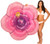 Coconut Float's Luau Pool Floats; Hibiscus Flower Pool Raft, 6 X 6 Ft.