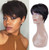 BLISSHAIR Human Hair Short Wigs Pixie Cut Wigs with Bangs Short Black Layered Wavy Boy Wigs Brazilian Hair Boy Cut Wig for Women 1B Color