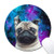 Mouse Pad with Stitched EdgesGalaxy Nebula Pug Customized Design Extended Gaming Mouse Pad AntiSlip Rubber Base Ergonomic Mouse Pad for Computer Black Round 200x3mm