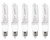 Anyray A1790Y (5)-Pack 75W 75-Watt JD E11 Mini-Candelabra Halogen T4 Light Bulb, CLEAR