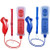 Tevodo Wii Remote and Nunchuck Controller 2 Packs Wii Controller Compatible with Wii Wii U Console Deep Blue and Red