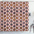 Ambesonne Geometric Shower Curtain Pattern with Dots and Circle Symmetric Geometric Curve Line Cloth Fabric Bathroom Decor Set with Hooks 84 Long Extra Blue White