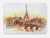 Lunarable Eiffel Tower Bath Mat France Themed Design Urban Sunset in Paris Illustration Print Plush Bathroom Decor Mat with Non Slip Backing 295 X 175 Orange Yellow