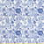Lunarable Floral Fabric by The Yard Swirl Flower Pattern Folk Russian Folk Cultural Petals Ornamental Image Decorative Fabric for Upholstery and Home Accents 2 Yards Blue and White